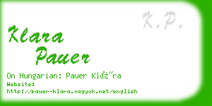 klara pauer business card